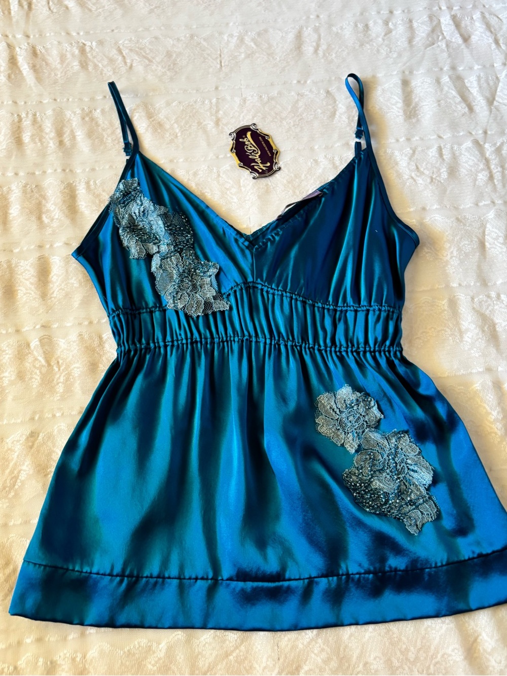 Hale Bob Teal Satin Cami